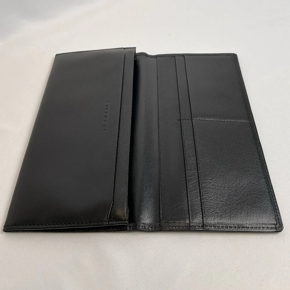 New Givenchy Black Lambskin Leather Long Wallet with Box, Tags & COA